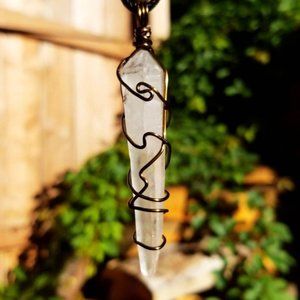 Raw Clear Quartz Hand Wrapped Crystal Necklace